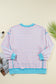High-Low Striped Long Sleeve Sweatshirt - Women's Casual Pullover Polyester Cotton Elastane Sizes S-XL