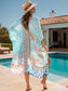 Blueberi B Women’s Printed Open Front Cover-Up Polyester One Size