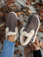 Blueberi B Furry Suede Round Toe Flat Sneakers Faux Fur Suede Rubber Size 5-11