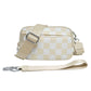 Sydney Compact Convertible Water-Resistant Nylon ID Crossbody Bag with Wristlet, Card Slots & Key Ring | Almond, Almond Check, Black, Black Check, Eucalyptus, Eucalyptus Check, Mocha, Mocha Check