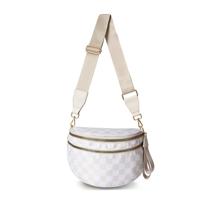 Frankie Oversized Water-Resistant Nylon Double Zip Crescent Sling Bag
