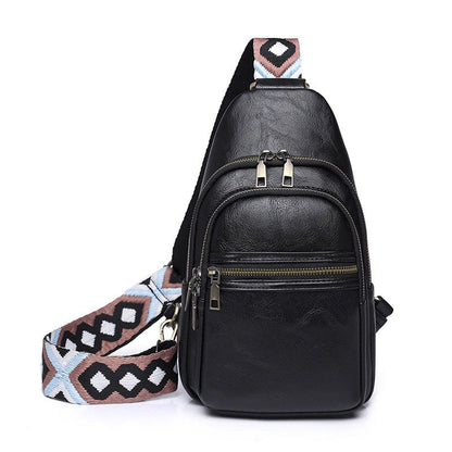 Aili's Corner Sienna Soft Vegan Leather Sling Crossbody Bag with Guitar Strap, Card Slots & Multiple Pockets | Black, Bone, Cognac, Light Gray