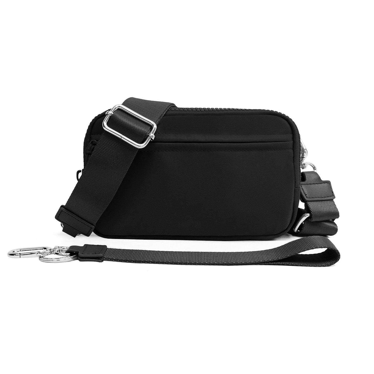 Sydney Compact Convertible Water-Resistant Nylon ID Crossbody Bag with Wristlet, Card Slots & Key Ring | Almond, Almond Check, Black, Black Check, Eucalyptus, Eucalyptus Check, Mocha, Mocha Check