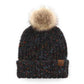 C.C® 100% Soft Spun Acrylic Confetti Faux Fur Pom Beanie | One Size
