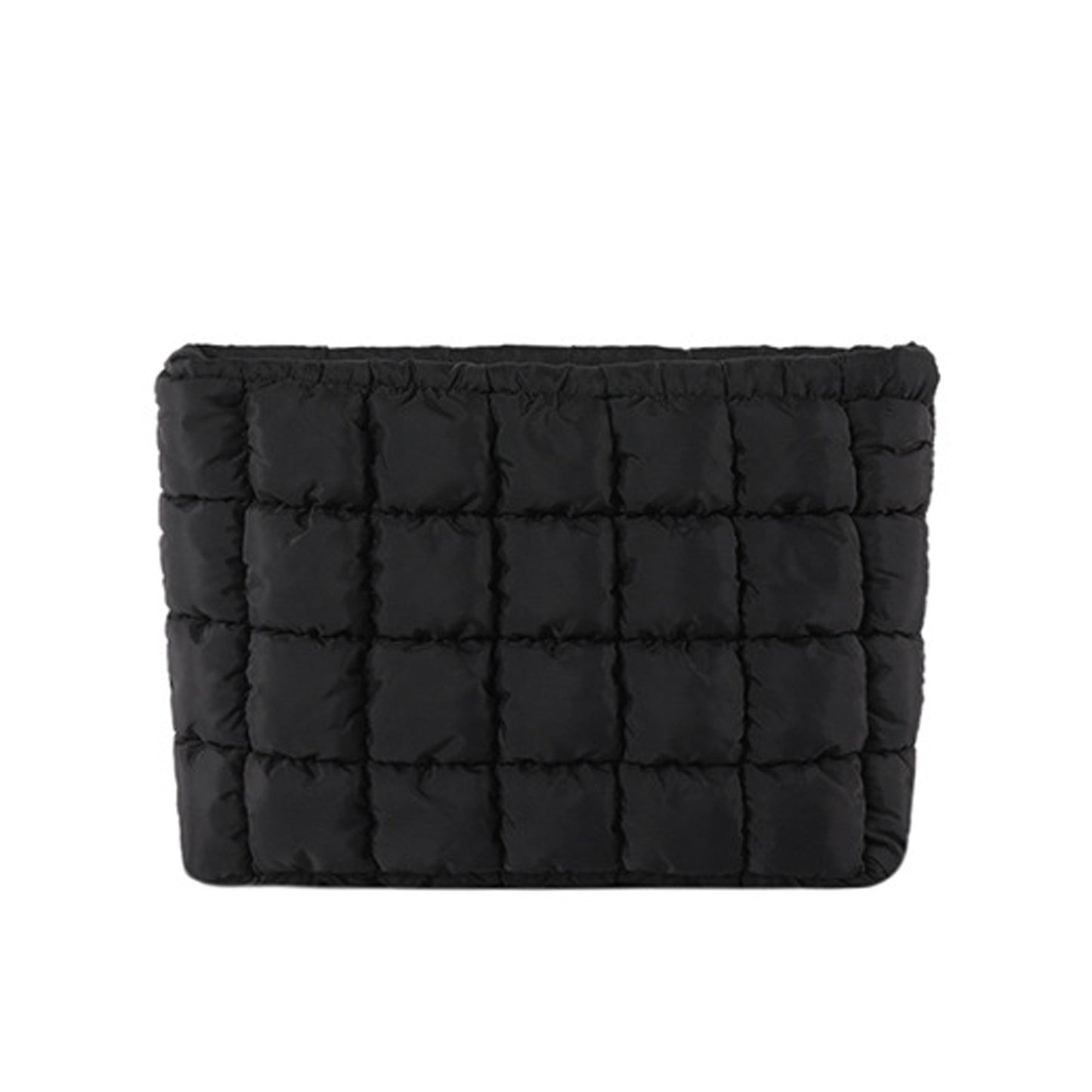 Lainey Quilted Puffer Nylon Clutch Bag with Interior Zip Pocket | Black, Buff, Mocha