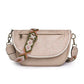 Callie Soft Vegan Leather Fold-Over Crossbody Sling Bag with Guitar Strap