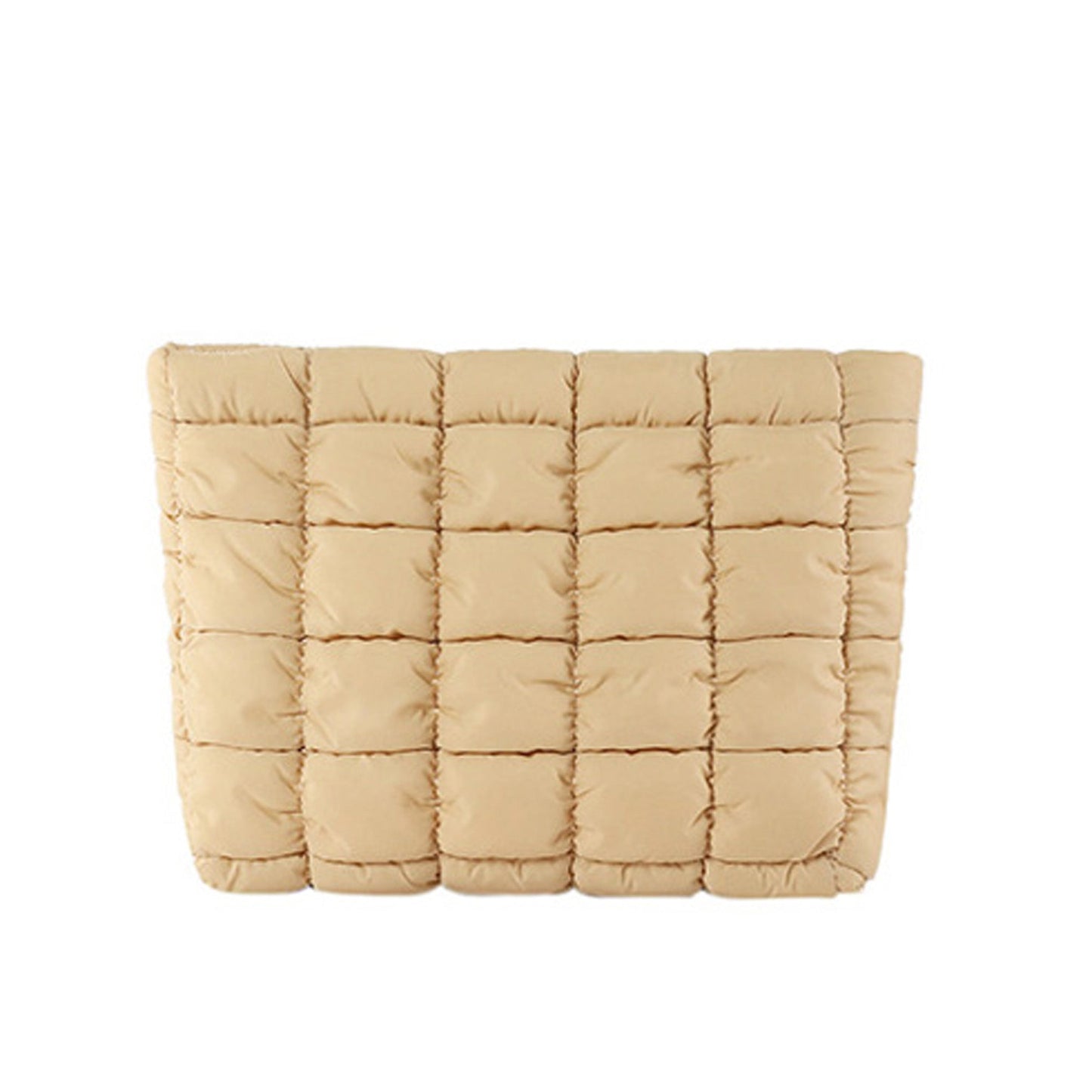 Lainey Quilted Puffer Nylon Clutch Bag with Interior Zip Pocket | Black, Buff, Mocha