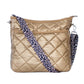 Jenna Quilted Puffer Nylon Leopard Guitar Strap Crossbody Bag
