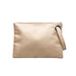 Soft Vegan PU Leather 100% Polyester Lined Grommet Detail Oversized Wristlet Clutch | 12" x 8"
