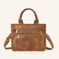 Aili's Corner Jordan Mixed Media Vegan Leather & Canvas Tote Bag with Crossbody Strap & Multiple Pockets | Black, Black Check, Cognac, Cognac Check