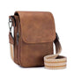 Whitney Vegan PU Leather Foldover Compact Crossbody Bag with Guitar Strap & Card Slots | Black, Cognac, Stone