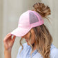 Monochromatic Camo Mesh Back Snapback Messy Bun Ponytail Opening Baseball Cap | Teen–Adult