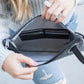 Quilted Vegan Leather Herringbone Lined Wristlet Clutch Bag