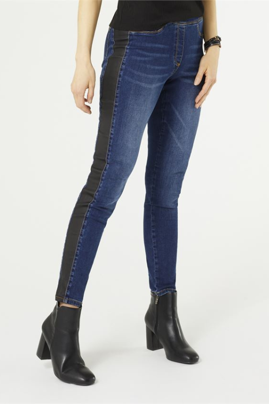 Coco + Carmen OMG Skinny Jeans with Faux Leather Side Panel