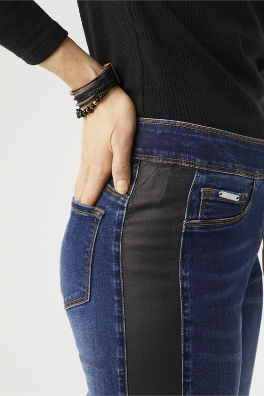Coco + Carmen Women’s OMG Skinny Jeans with Faux Leather Side Panel Cotton Polyester Spandex Size S-XXL