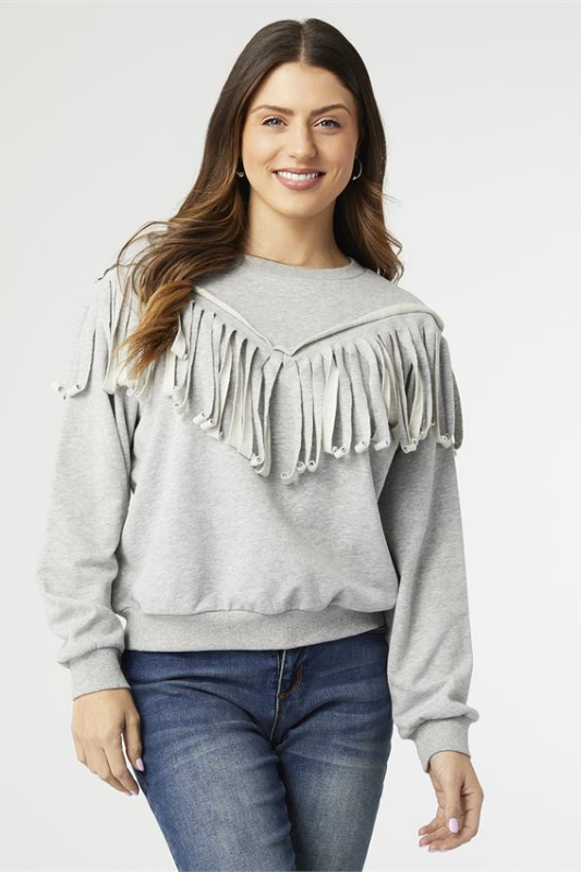 Coco + Carmen Maia Sweatshirt with Fringe