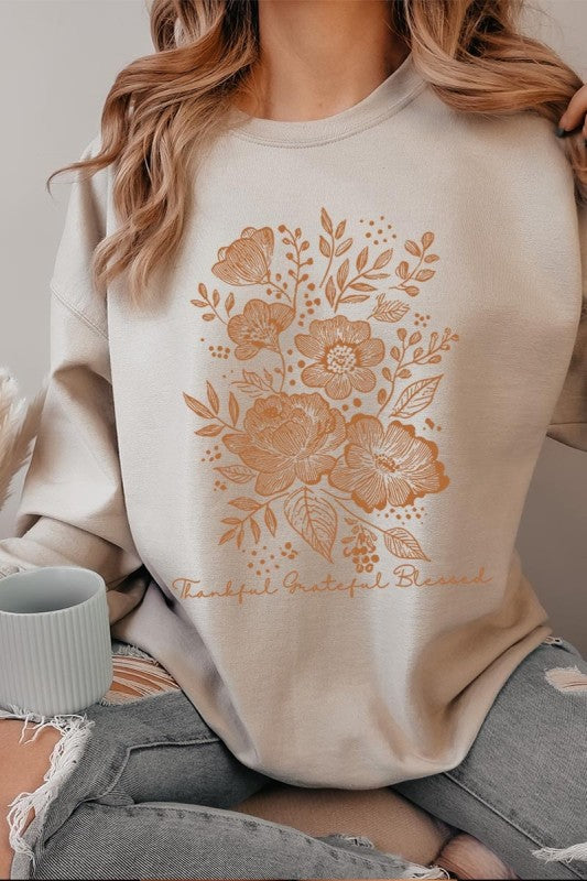 Color Bear Neutral Thanksgiving Long Sleeve Graphic Sweatshirt Cotton Polyester Sizes S-XL