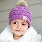 C.C® 100% Soft Acrylic Baby Faux Fur Pom Beanie | 3–12 Months