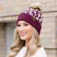 C.C® 100% Soft Acrylic Natural Leopard Faux Fur Pom Beanie | One Size