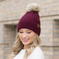 C.C® Honeycomb Knit Pom Beanie | 47% Rayon, 22% Nylon, 31% PBT | Teen–Adult