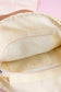 100% Straw Paper Exterior Cotton Lined PU Leather Strap Crochet Detail Circle Tote | 18" x 16.25"