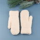 Plush Faux Fur Shell Fur Lined Mittens | 100% Soft Polyester | Black, Almond, Blush, Gray, Lavender, White