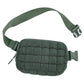 Evyn Quilted Puffer Nylon Sling Crossbody Belt Bag with Mesh Pockets & Adjustable Strap