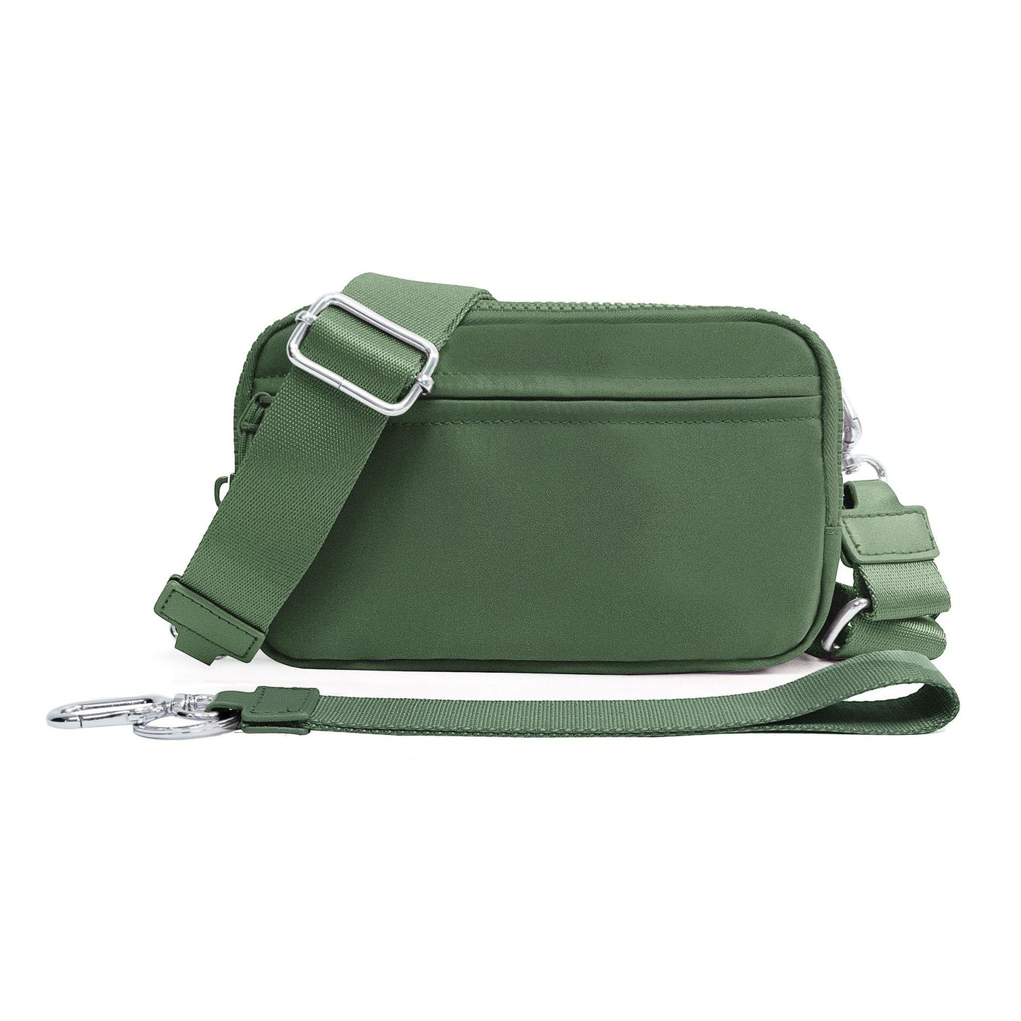 Sydney Compact Convertible Water-Resistant Nylon ID Crossbody Bag with Wristlet, Card Slots & Key Ring | Almond, Almond Check, Black, Black Check, Eucalyptus, Eucalyptus Check, Mocha, Mocha Check