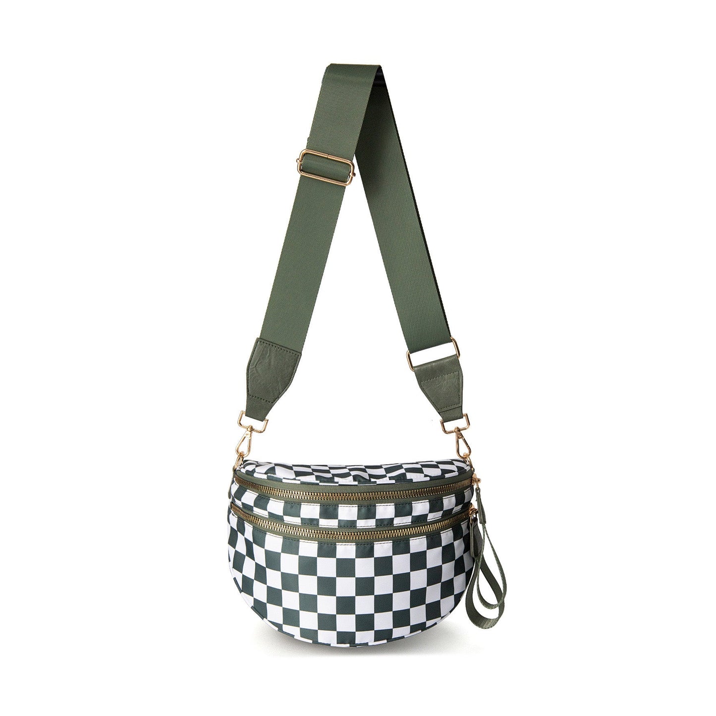 Frankie Oversized Water-Resistant Nylon Double Zip Crescent Sling Bag