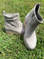 Very G Dashing Short Top Bootie - Faux Suede Leather - Grey - Sizes 6-11