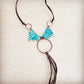 Imperial Jasper Slab Necklace w/ Copper Hoop & Tassel 252h