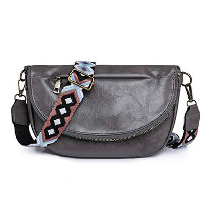Callie Soft Vegan Leather Fold-Over Crossbody Sling Bag with Guitar Strap