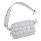 Evyn Quilted Puffer Nylon Sling Crossbody Belt Bag with Mesh Pockets & Adjustable Strap