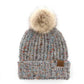 C.C® 100% Soft Spun Acrylic Confetti Faux Fur Pom Beanie | One Size