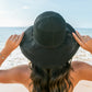 100% Polyester Floral Lined Foldable Button Accent Cargo Wide Brim Sun Hat | One Size