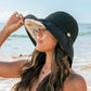 100% Polyester Floral Lined Foldable Button Accent Cargo Wide Brim Sun Hat | One Size