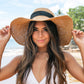 100% Breathable Straw Bow Accent Foldable Peasant Sunhat | One Size