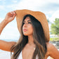 100% Breathable Straw Bow Accent Foldable Peasant Sunhat | One Size