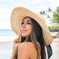 100% Breathable Straw Bow Accent Foldable Peasant Sunhat | One Size