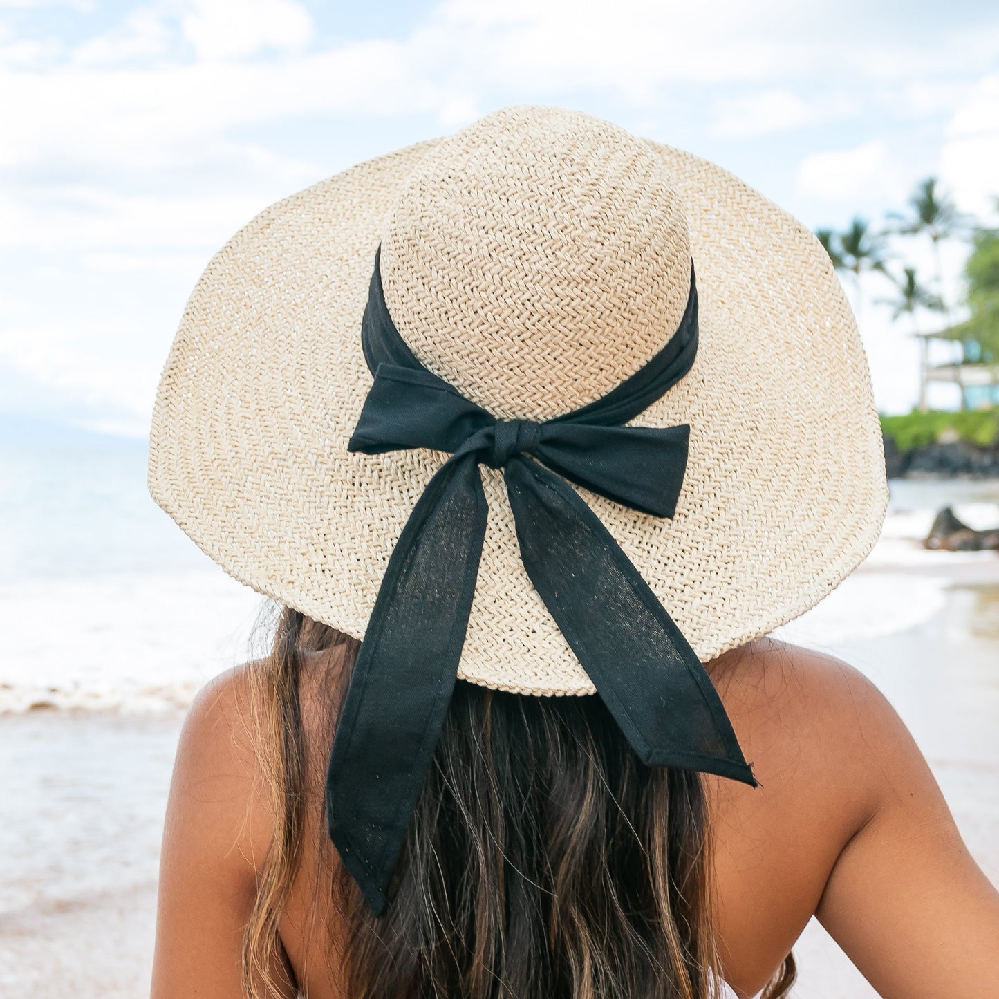 100% Breathable Straw Bow Accent Foldable Peasant Sunhat | One Size