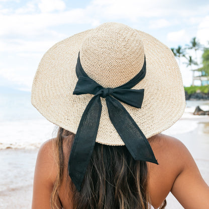 100% Breathable Straw Bow Accent Foldable Peasant Sunhat | One Size