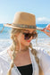 100% Straw Beaded or Embroidered Belt Accent Suede Tie Boho Wide Brim Panama Hat | One Size