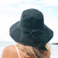 100% Polyester Reversible Houndstooth Lined Bow Accent Foldable Cargo Sun Hat | One Size