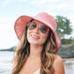 100% Polyester Reversible Houndstooth Lined Bow Accent Foldable Cargo Sun Hat | One Size