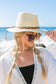 100% Straw Beaded or Embroidered Belt Accent Suede Tie Boho Wide Brim Panama Hat | One Size