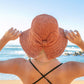 100% Straw Woven Foldable Bow Accent Wire Brim Wide Brim Sun Hat | One Size