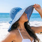 100% Polyester Lightweight Foldable Bow Accent Extra Wide Brim Wire Brim Sun Hat | One Size