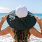100% Polyester Lightweight Foldable Bow Accent Extra Wide Brim Wire Brim Sun Hat | One Size