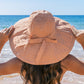 100% Polyester Lightweight Foldable Bow Accent Extra Wide Brim Wire Brim Sun Hat | One Size