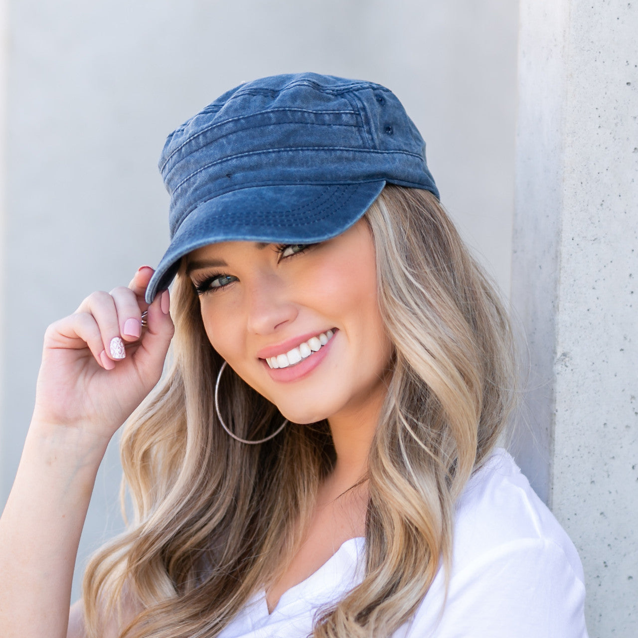 Military Inspired Distressed Wash Unstructured Low Profile Antique Bronze Clasp Cadet Cap | One Size Teen–Adult
